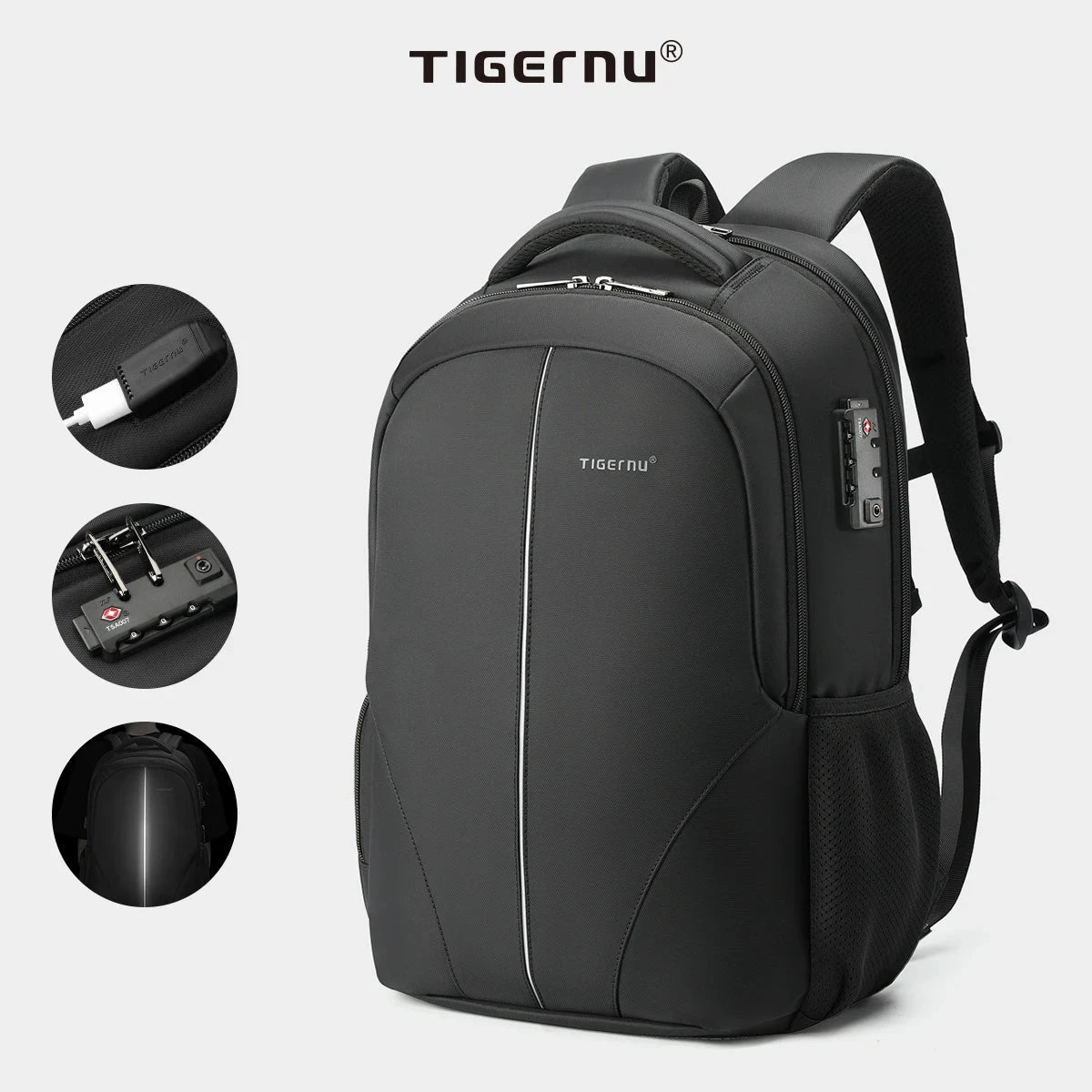 Tigernu Backpacks For Men TSA Anti Theft Bag 15.6inch Laptop GlowCart