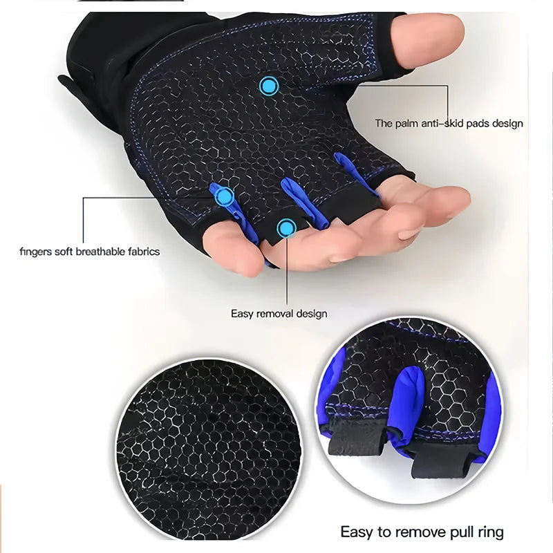 Mountain Road Sports Protective Gloves Half-Finger Breathable Anti-Slip Cycling Fitness Weight Training GlowCart