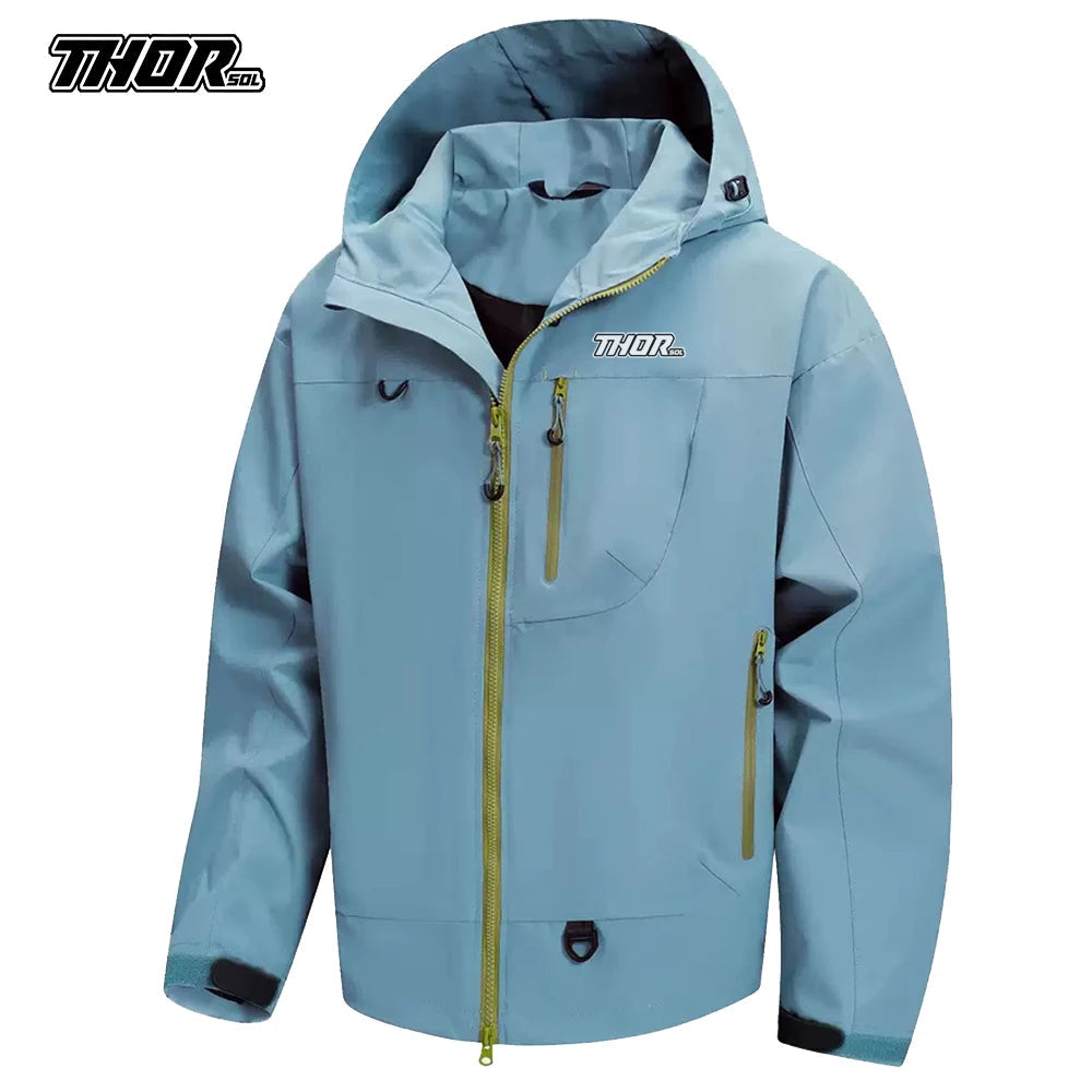 THORSOL Bike Windbreaker Cycling Men's MTB Jackets Motocross Mountain Bicycle Clothing Chaqueta Deportiva Outdoor Cycle Raincoat GlowCart