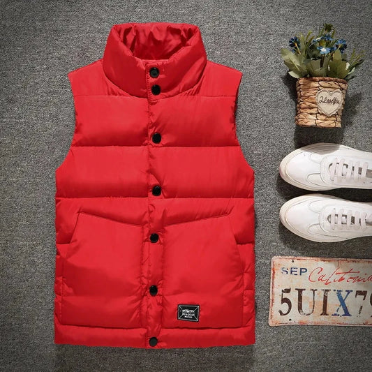 2025 Men's Cotton Padded Sleeveless Vest Jacket Autumn GlowCart