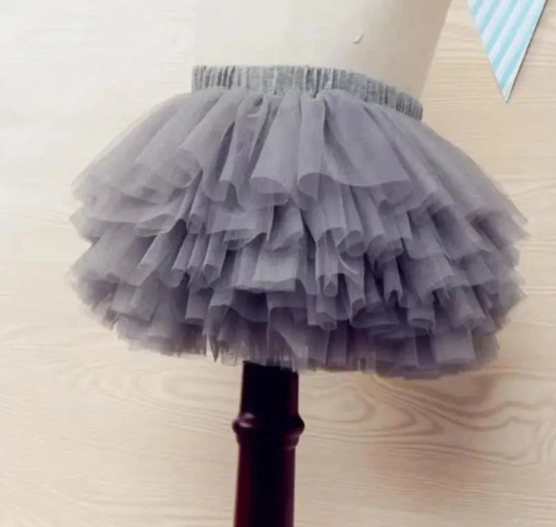 Little Girls Tutu Skirts Black Fluffy Toddler Tulle Princess Ball Gown Pettiskirt Ballet Dance Kids Party/birthday Skirt 1-7T GlowCart