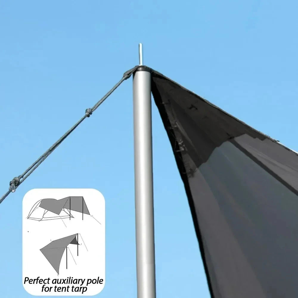 Set of 2 Tent Poles Adjustable Tarp Poles Steel Rods for Sun GlowCart