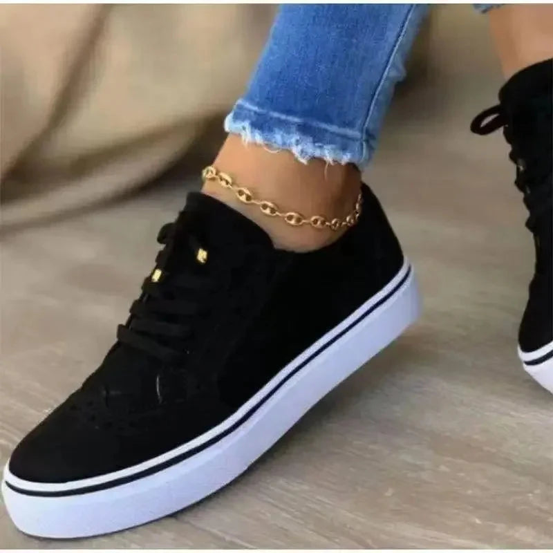 2024 New Women's Low-top Vulcanized Shoes Round Toe Casual GlowCart