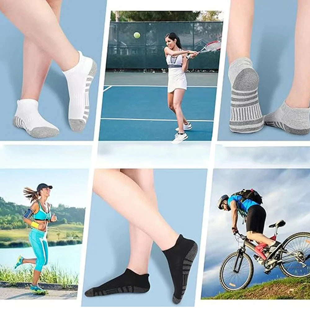 10 Pairs Men's Ankle Socks Summer Thin Men's Mesh Breathable Sports Short Socks Black Teenager Striped student Socks Gift 39-44 GlowCart
