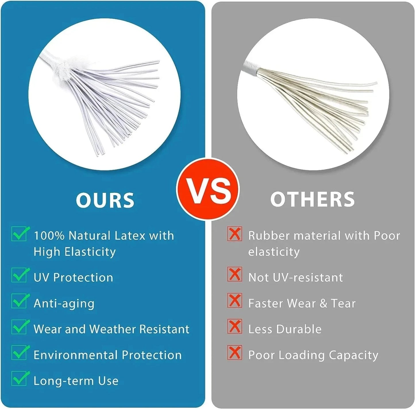 50pcs 6" Elastic Bungee Cord with Plastic Ball - Durable GlowCart