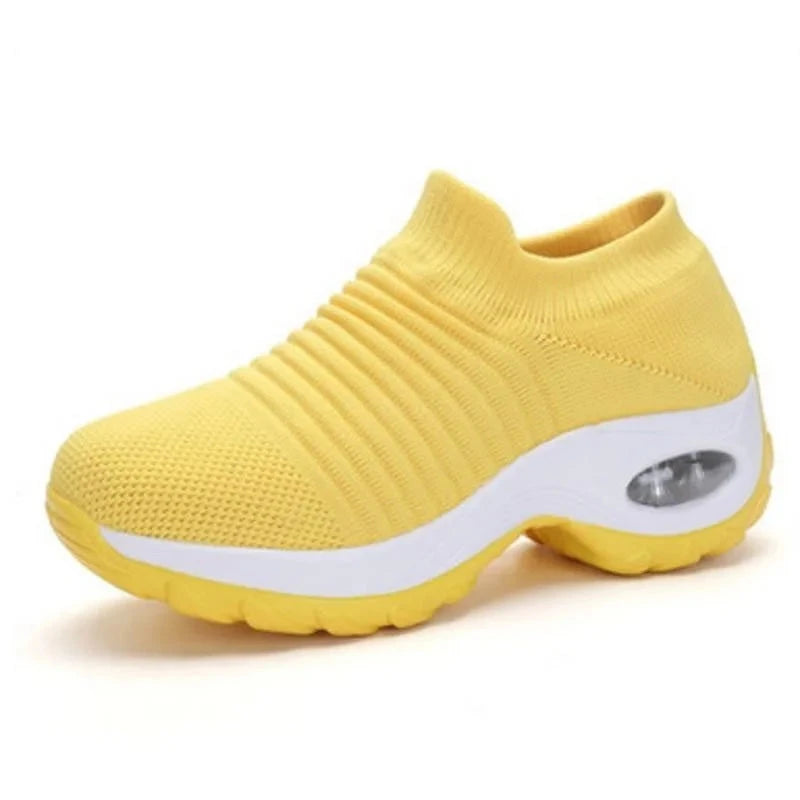 Women Walking Trainers Fashion Fly Weaving Sock Sneakers GlowCart