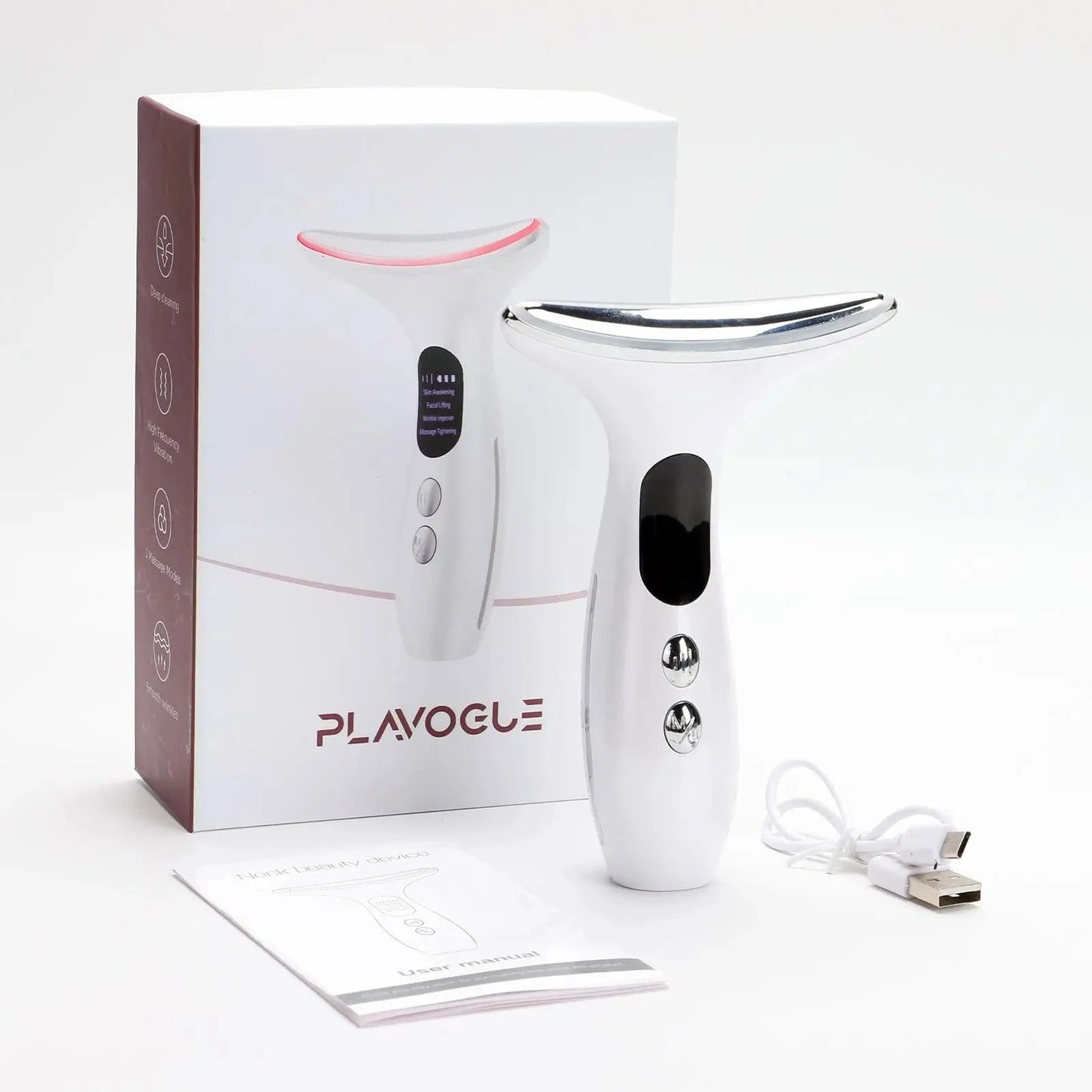 Neck Beauty Device with Gel Multi Color Massage Tightening GlowCart