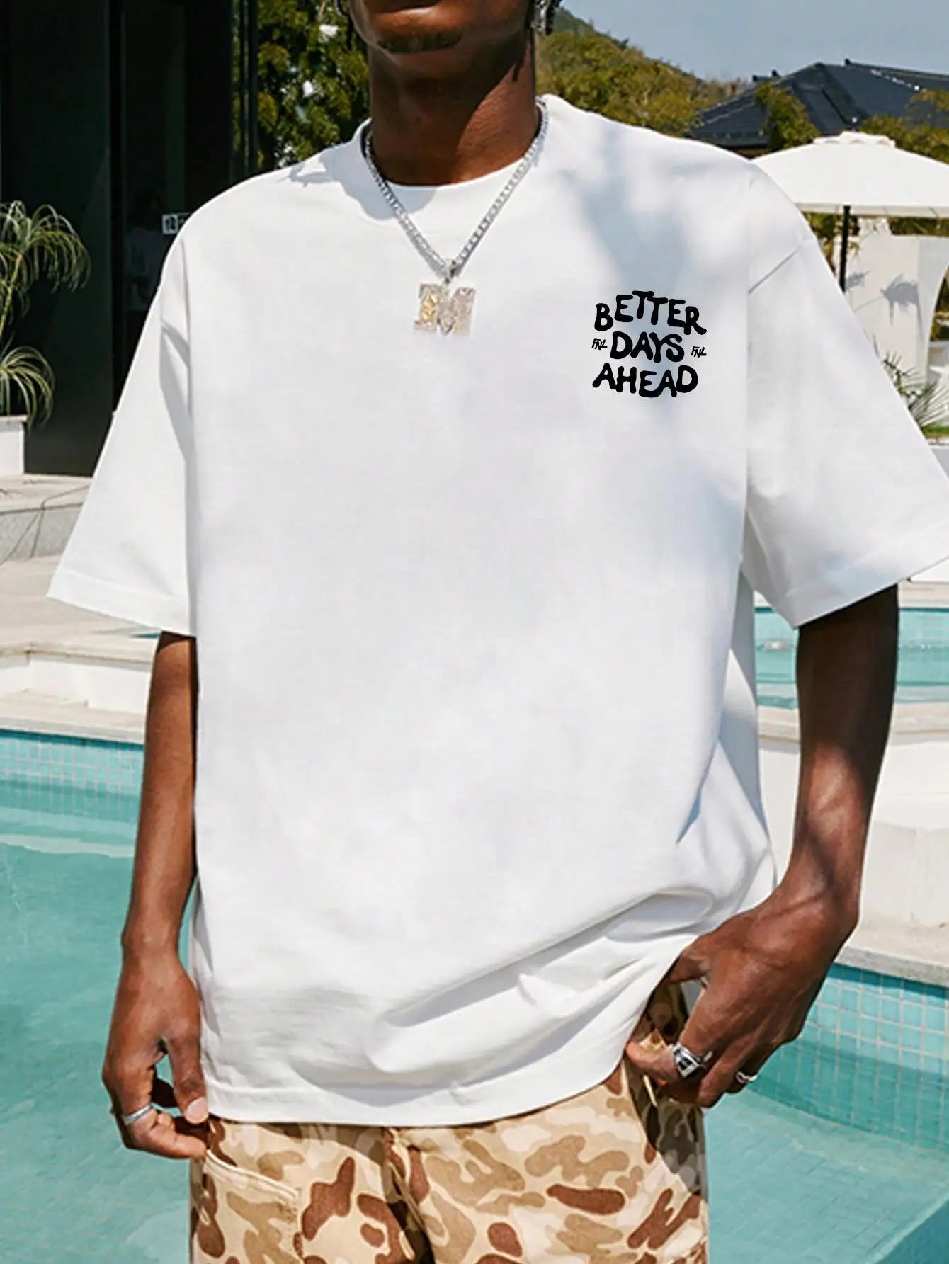 Better Days Ahead Letter Graphic Men Women T-Shirt O-Neck Casual Oversize T-Shirt Fashion Cotton Tee Clothes Summer Loose Tshirt GlowCart