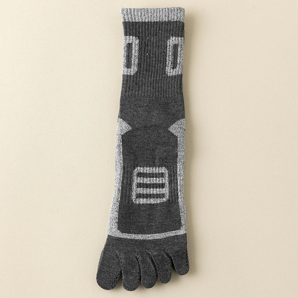 3 Pairs Fleece Toe Socks Men Autumn Winter Warm Five Finger Socks Man High Quality Cotton Sports Crew Socks Running GlowCart