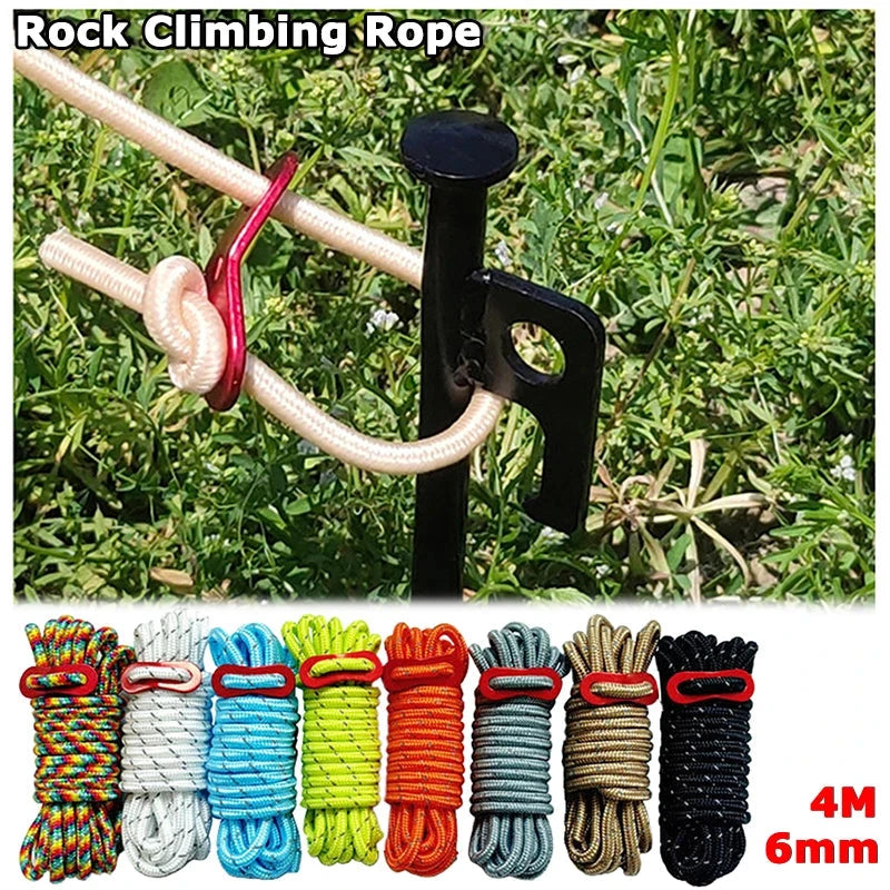 4M 6mm Reflective Guyline Tent Rope Multifunction Paracords GlowCart