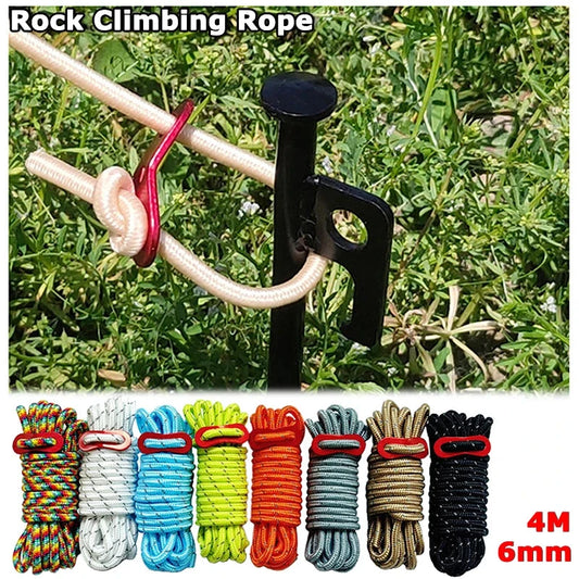 4M 6mm Reflective Guyline Tent Rope Multifunction Paracords GlowCart
