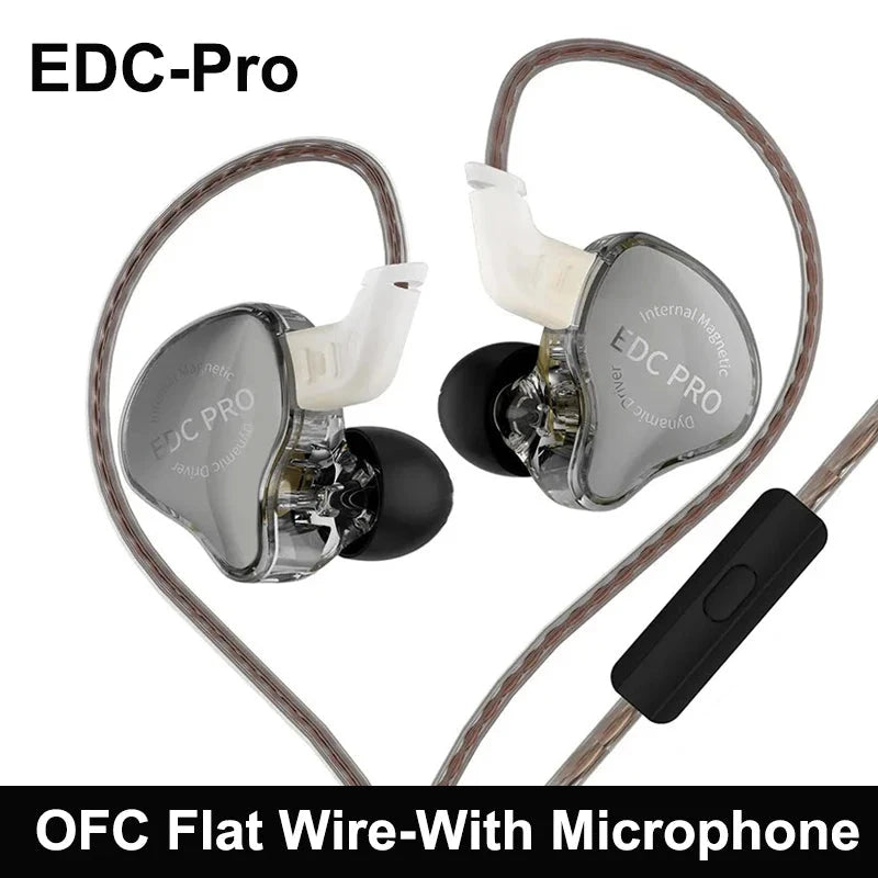 New KZ EDC Pro Headset Dynamic In-Ear Monitor HiFi Wired GlowCart