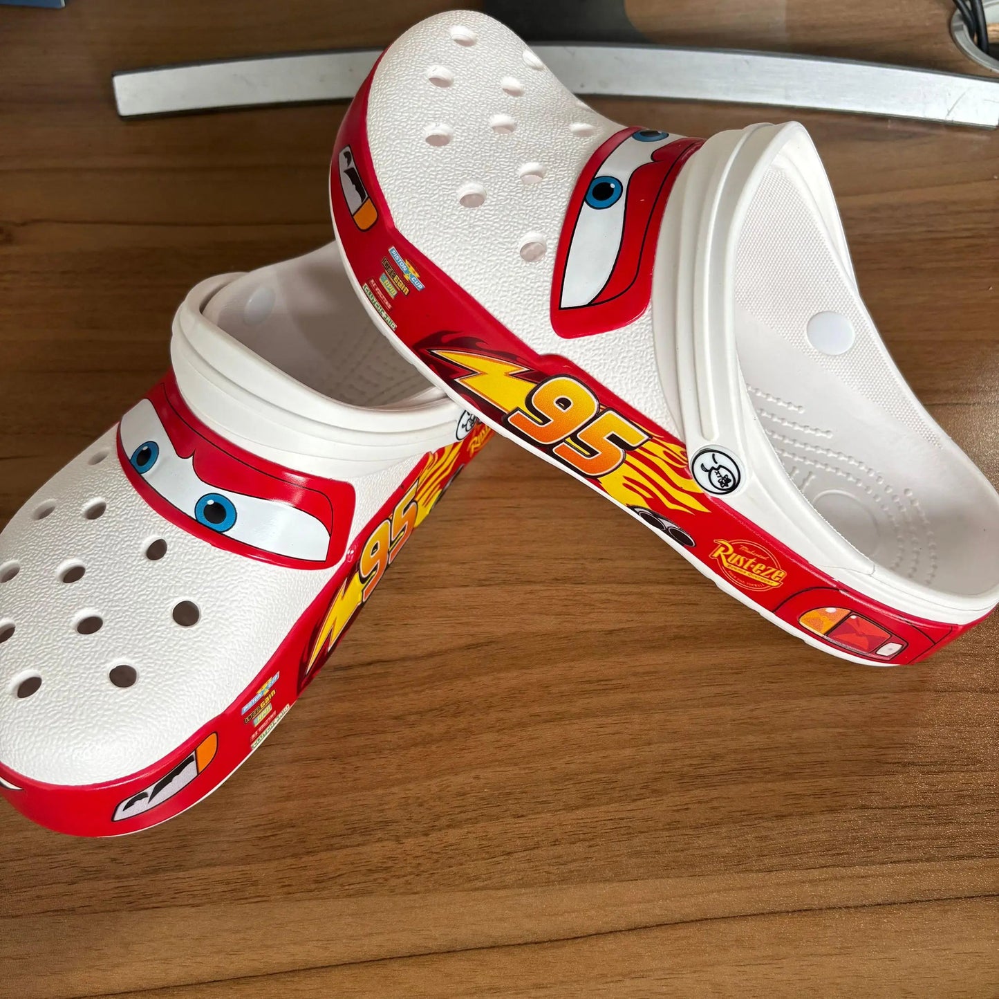 Cartoon Lightning McQueen Kids Ankle-Wrap Slippers Waterproof Breathable Solid Color Outdoor Casual Sandals for Children Gift GlowCart