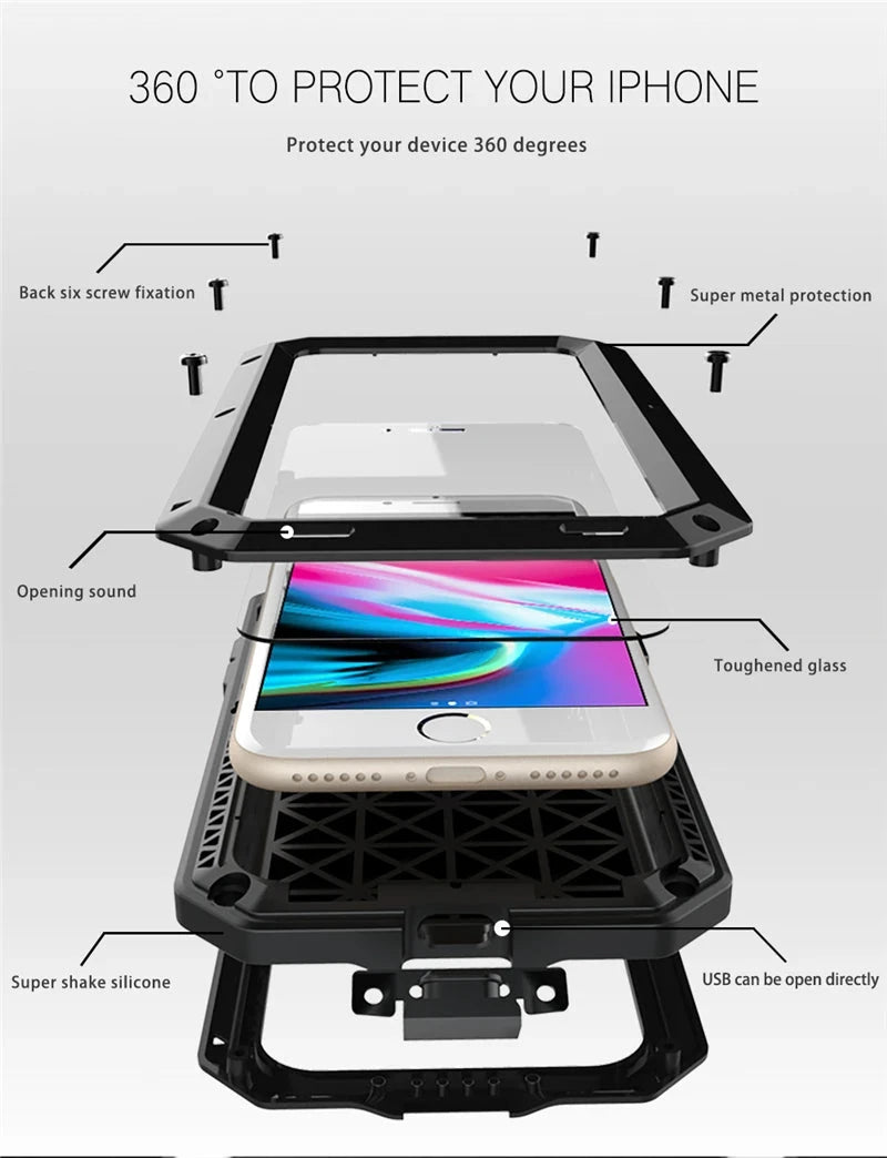 Heavy Duty Protection Armor Metal Aluminum Case for iPhone GlowCart