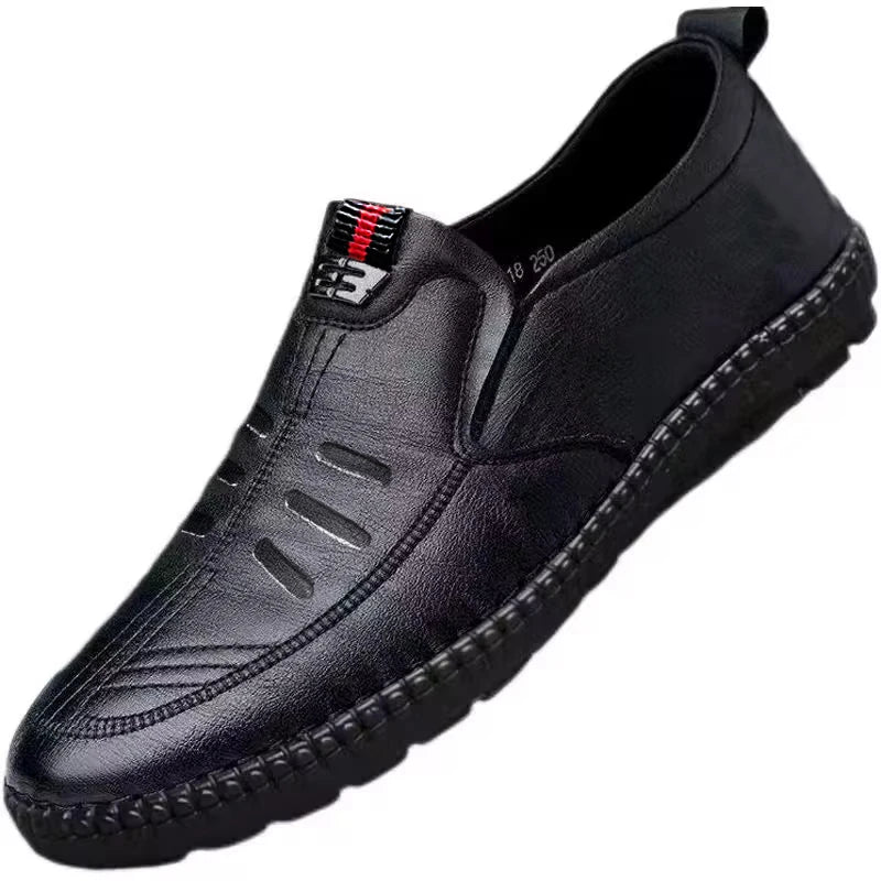 Mens PU Leather Loafers Non Slip Walking Flats Breathable