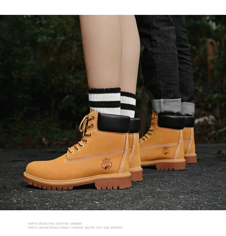 Boots Men High Top Boots High Quality Women Leather Shoes GlowCart