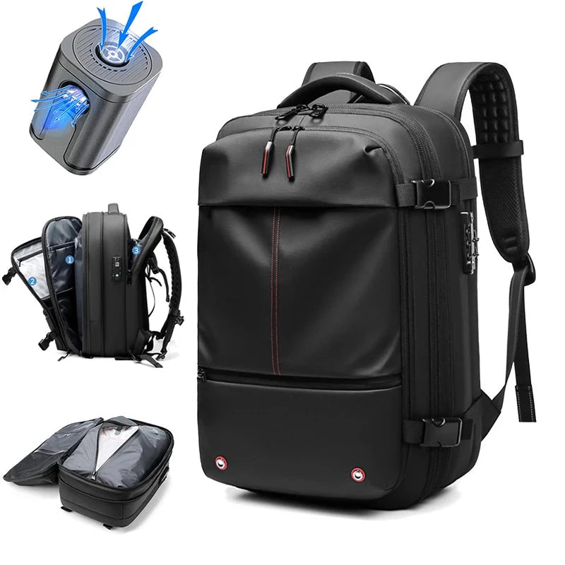 Travel Men 17 inch Laptop Backpack vacuum compression GlowCart
