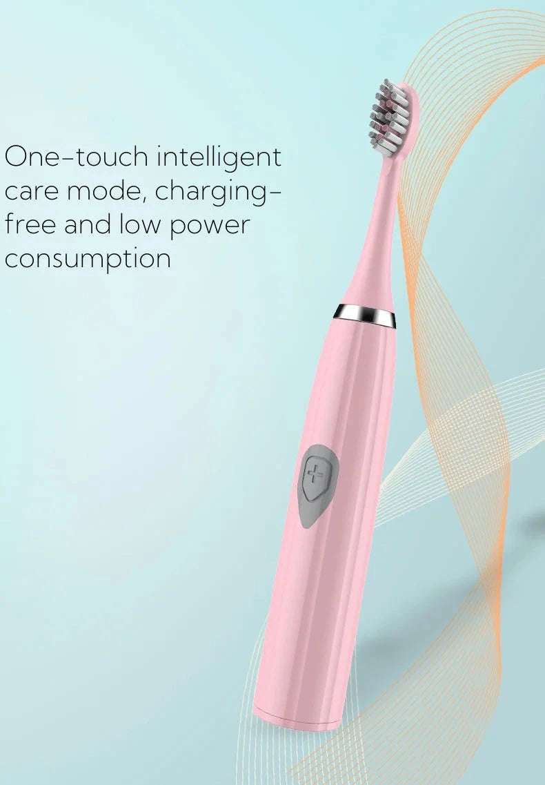 1pc White/Pink Electric Toothbrush Adult Model Soft Bristle GlowCart