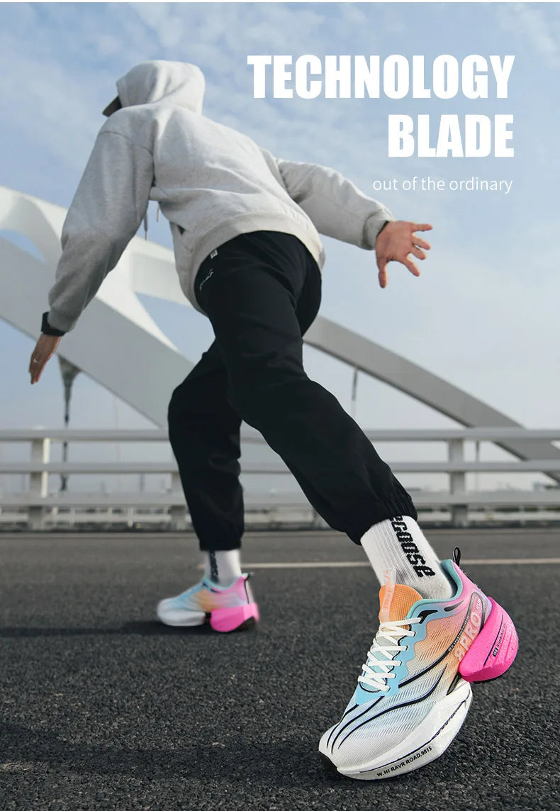 Speciality Carbon Plate Sports Running Shoes Marathon Air Cushion Men Breathable Lightweight Women Comfortable Nonskid Sneakers GlowCart