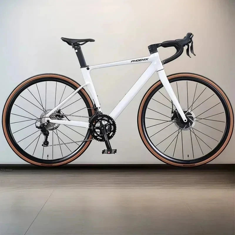 32mm Aluminum Alloy Frameset Gravel Bike 18 Speed Road Bike Hydraulic Disc Brake Racing Bicycle Wheelset 700x28C Internal wiring GlowCart