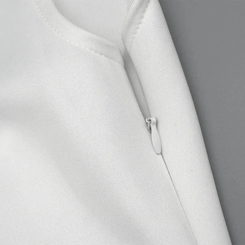 JULISSA MO Sexy Square Collar Women Maxi Dress White GlowCart