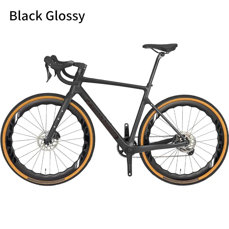 Carbon Gravel Bike Bicicletas Hydraulic Disc Brake Road Bike Bicycle Gravel 11S GRX Groupset GlowCart