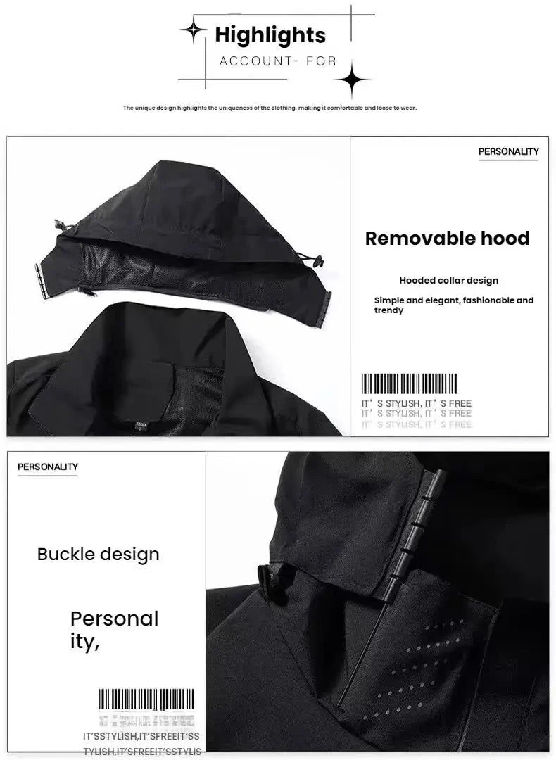 Men's Waterproof Rain Jacket Lightweight Outer Hooded GlowCart