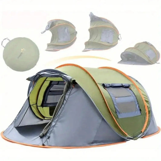 Camping Tent - 4-Person Easy Pop Up Tent with 2 Doors - GlowCart