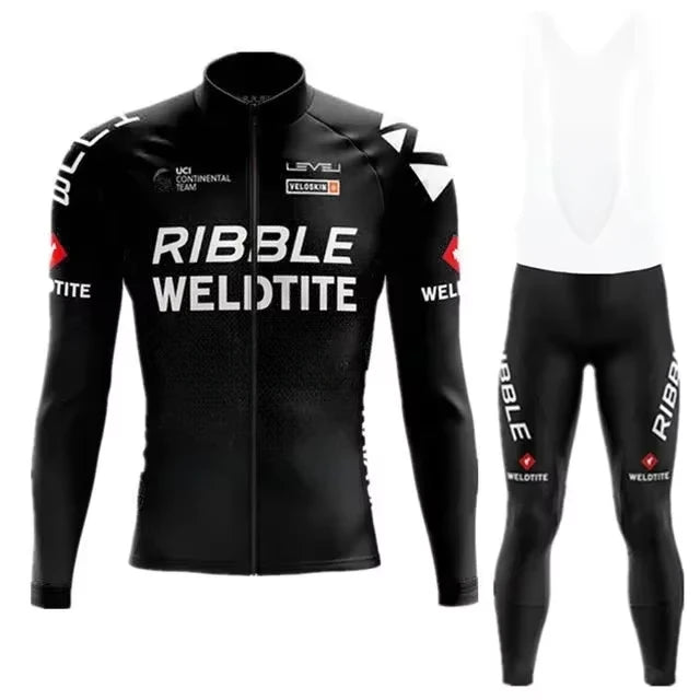 White  Cycling Jersey Set Ribble Weldtite Cycling Clothing Autumn Men Road Bike Shirt Bicycle Tights Mtb Maillot Culotte GlowCart
