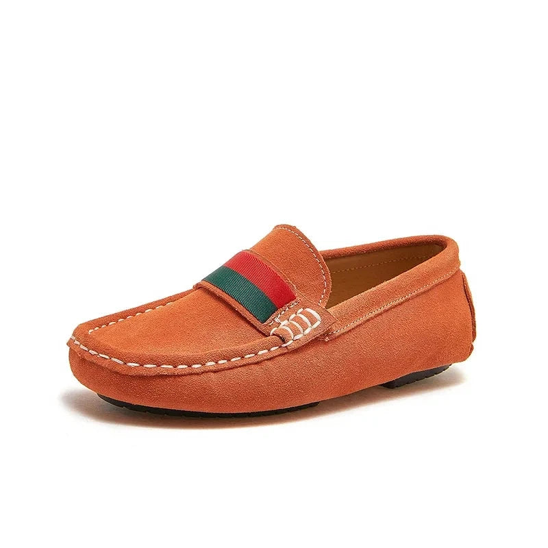 Boys Leather Shoes Black White for School Party Wedding Kids Formal Flats Loafers Slip-on Soft Loafers Children Moccasins 26-37 GlowCart