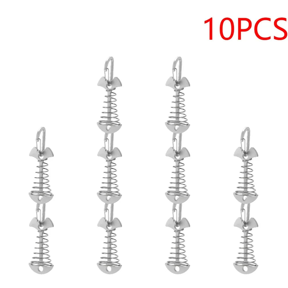 10-30pcs Deck Anchor Pegs Fishbone Tent Stakes with Spring GlowCart