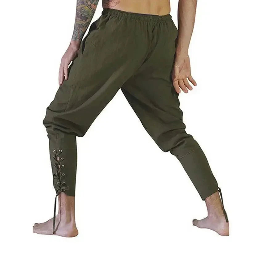 Drawstring Pirate Pant Viking Costume for Men Renaissance GlowCart
