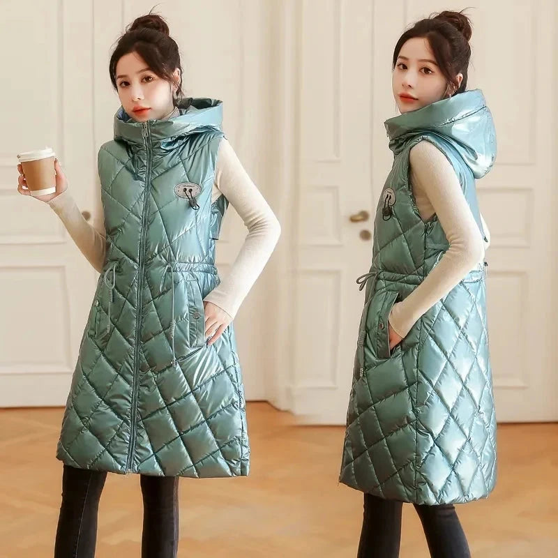 Autumn Winter Women Sleeveless Waistcoat Warm Puffer Jacket GlowCart
