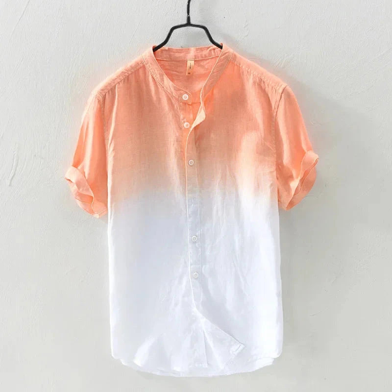Short-sleeved shirt 100% linen cool breathable comfortable GlowCart