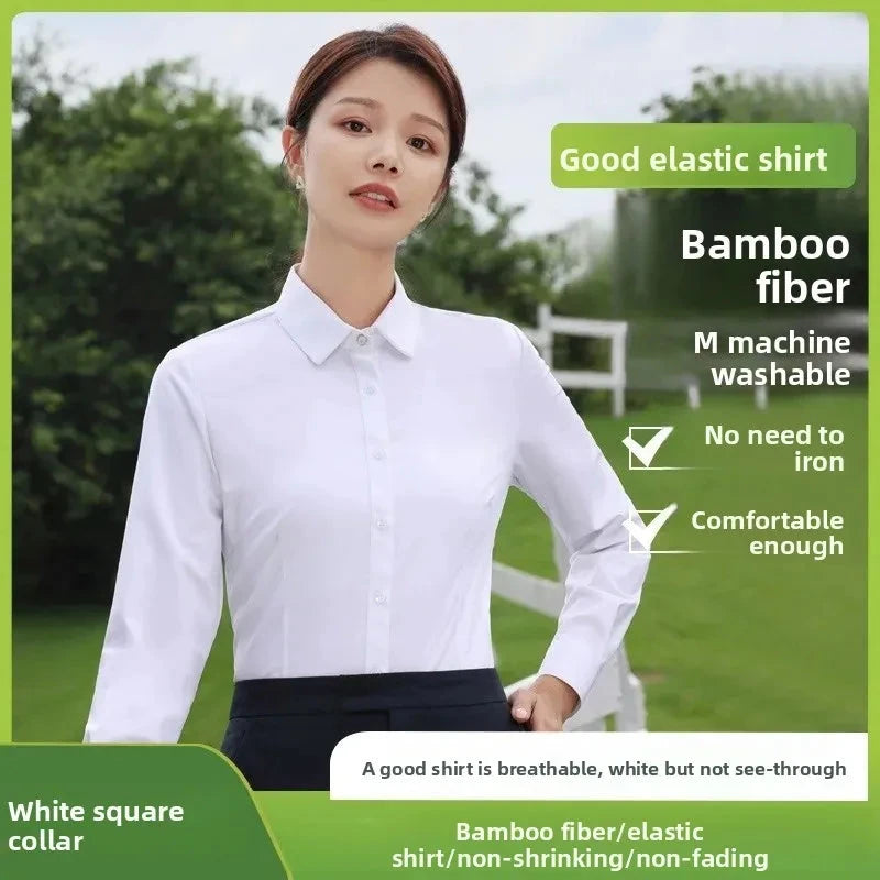 Plus Size Bamboo Fiber Elastic Work Shirt Extra Large plus GlowCart