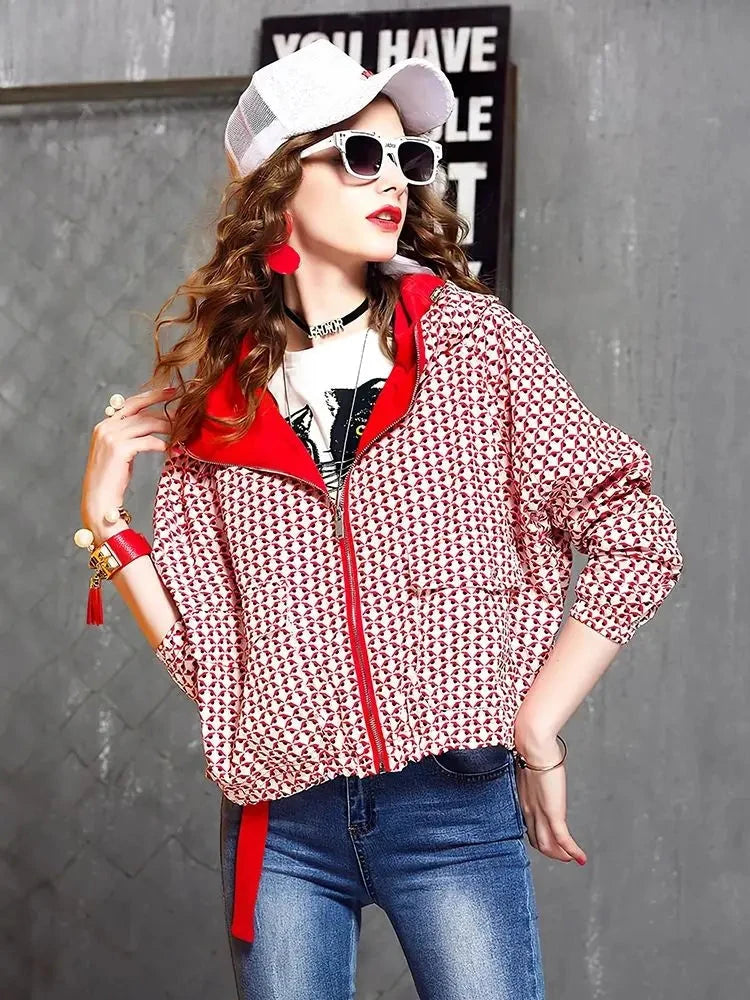 women oversized cropped hoodie jacket casual zip up GlowCart