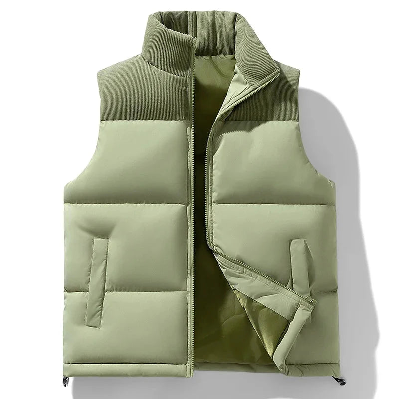 Men's Work Vest New Autumn Winter Thick Down Cotton Vest for GlowCart