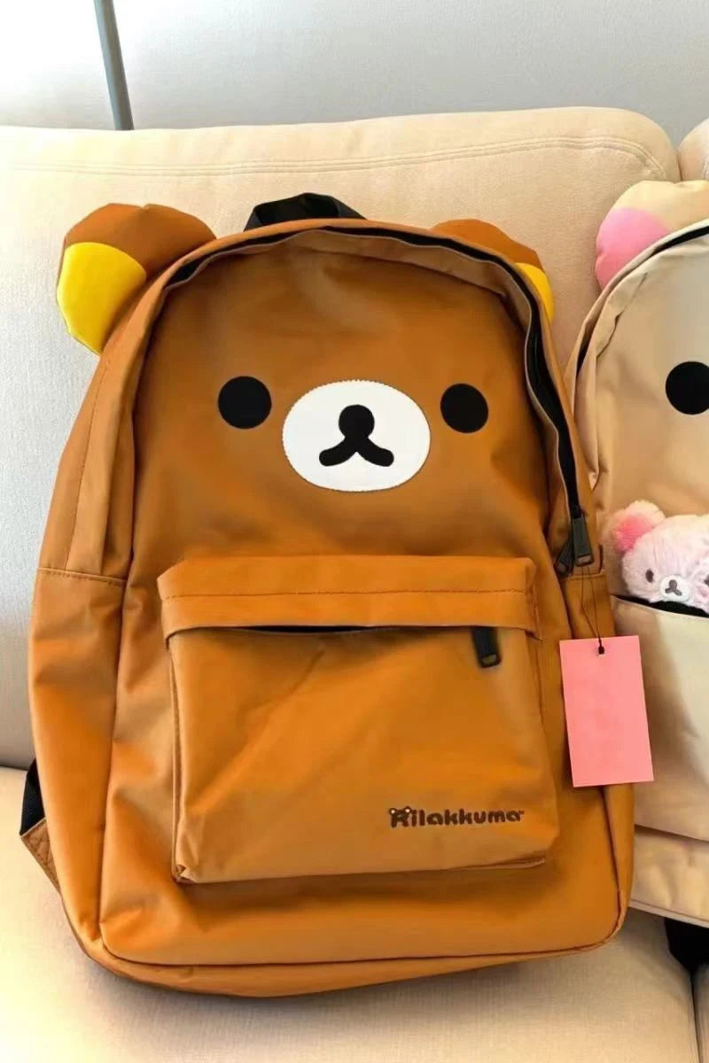 Cartoon Rilakkumas Backpack Kawaii Korilakkuma Embroidery GlowCart