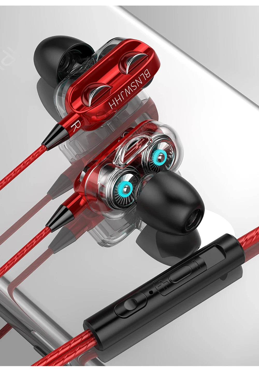 3.5mm Wired Headphones Noise Canceling In-Ear Sports GlowCart