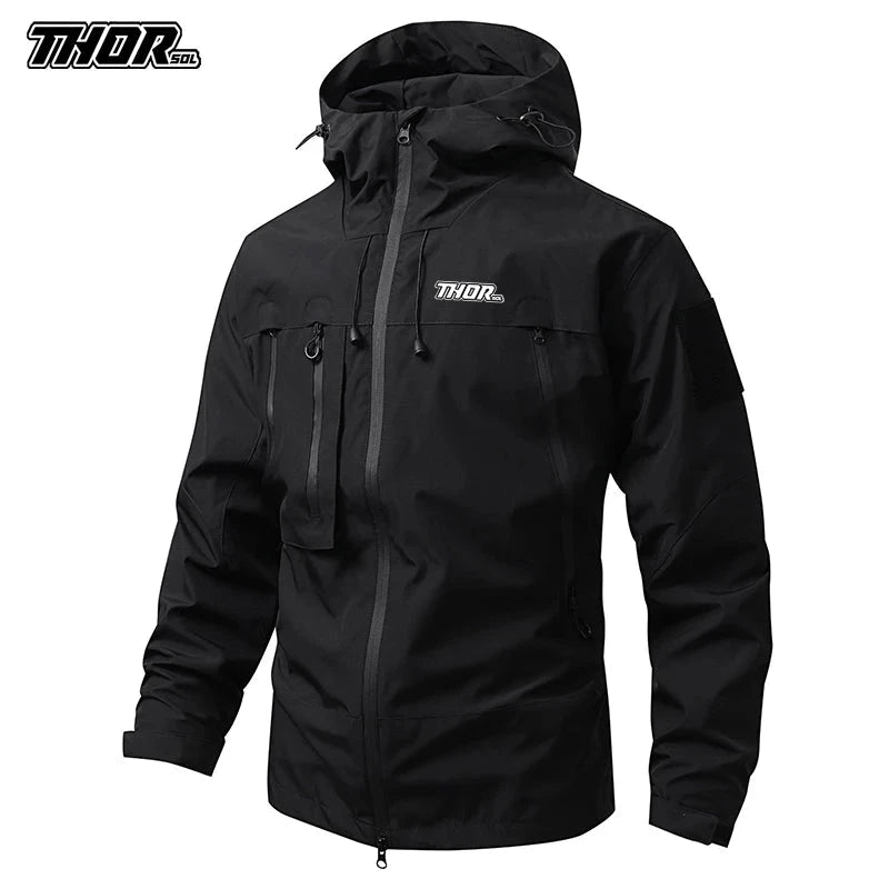 THORSOL Cycling Rain Jacket Men's Waterproof Hooded Road GlowCart