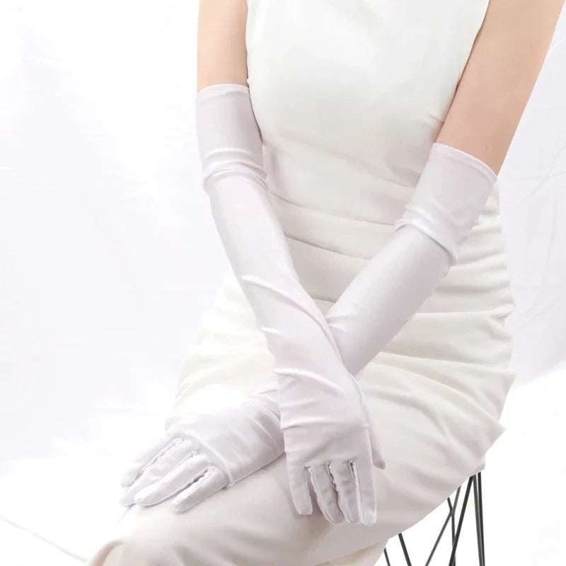 Women's Mittens Long Gloves Classic Adult Black White Red GlowCart