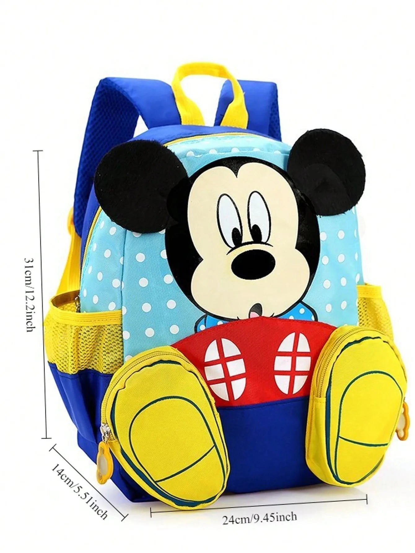MINISO New Cute Mickey Mouse Cartoon Backpack Burden-Reducing Spine Protector Student Bag Cross-border Versatile School Bag GlowCart