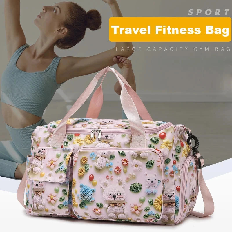 Oxford Travel Duffel Bag Fashion cute print With Shoe GlowCart