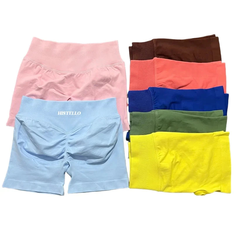 HISTELLO Impact Shorts Df Substitute High Waist Women Yoga Workout Short Seamless Leggings Stretch Fitness Running Gym Shorts GlowCart