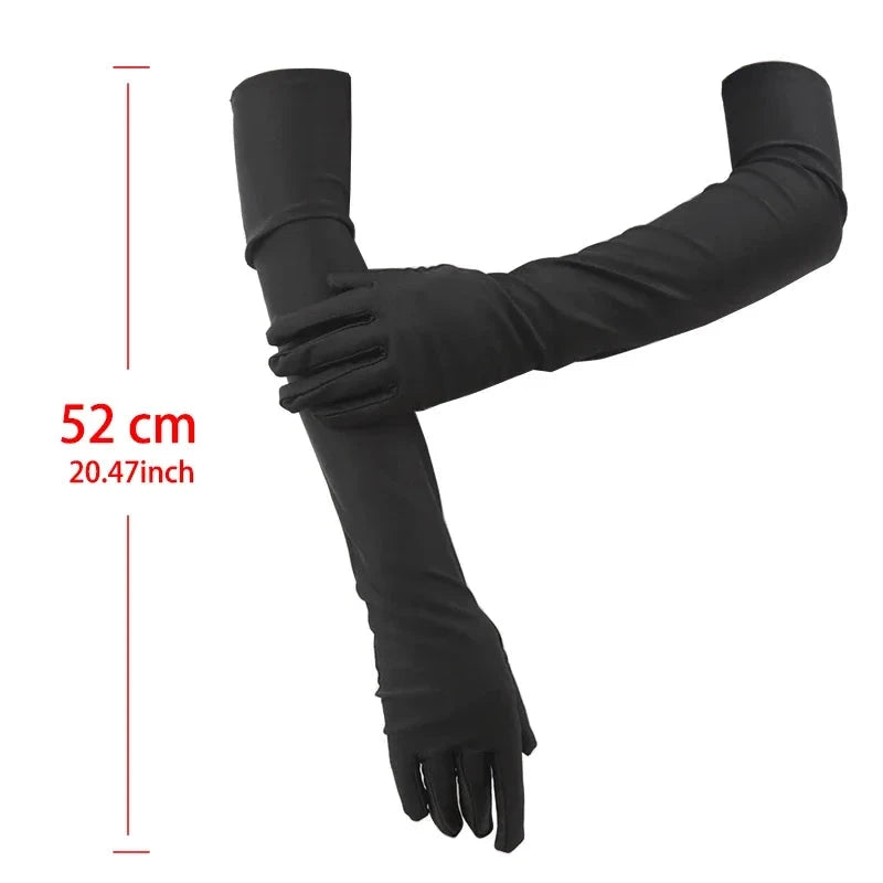 Women's Mittens Long Gloves Classic Adult Black White Red GlowCart