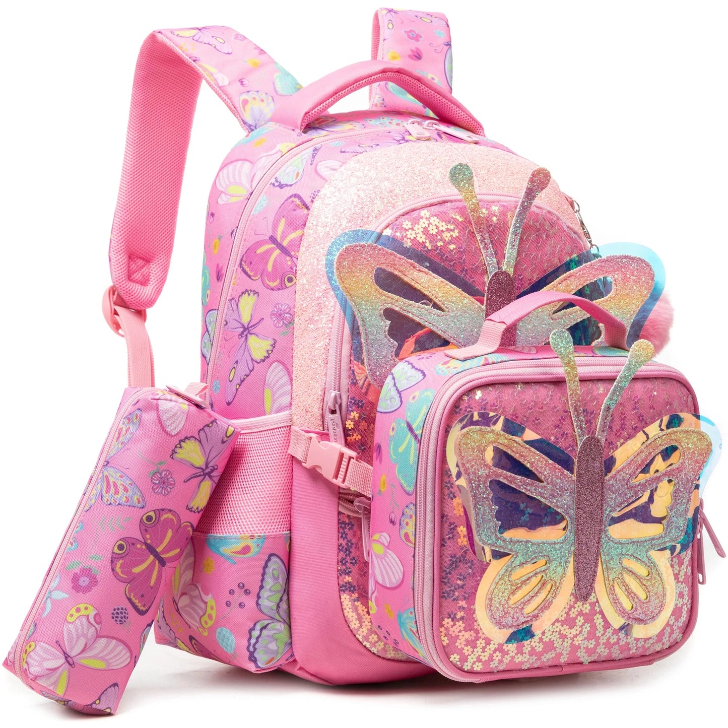 Backpacks for Girls School Bag Ages 8-10 with Lunch Box Kids Bookbag Set Travel Backpack for Preschool Elementary Students GlowCart
