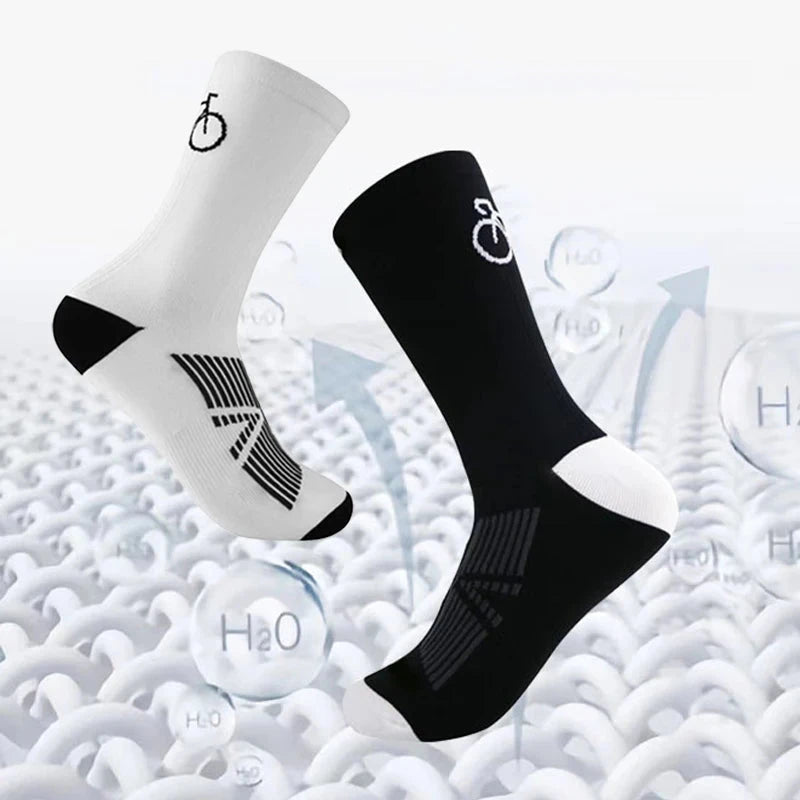 5Pairs Cycling Socks Men MTB Bike Sock Breathable Road Bicycle Sock Football Men Women Mid Tube Outdoor Sport Racing Sock Winter GlowCart
