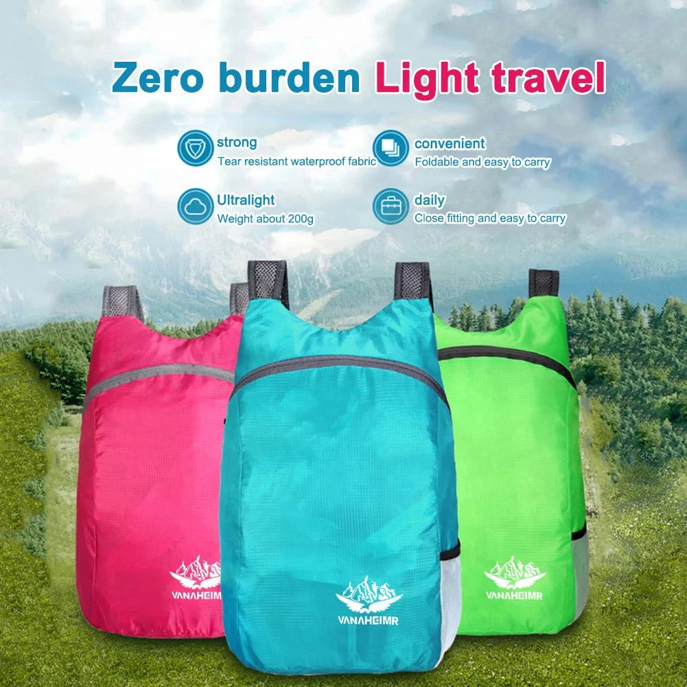 Lightweight Backpack Foldable Outdoor Travel Waterproof GlowCart