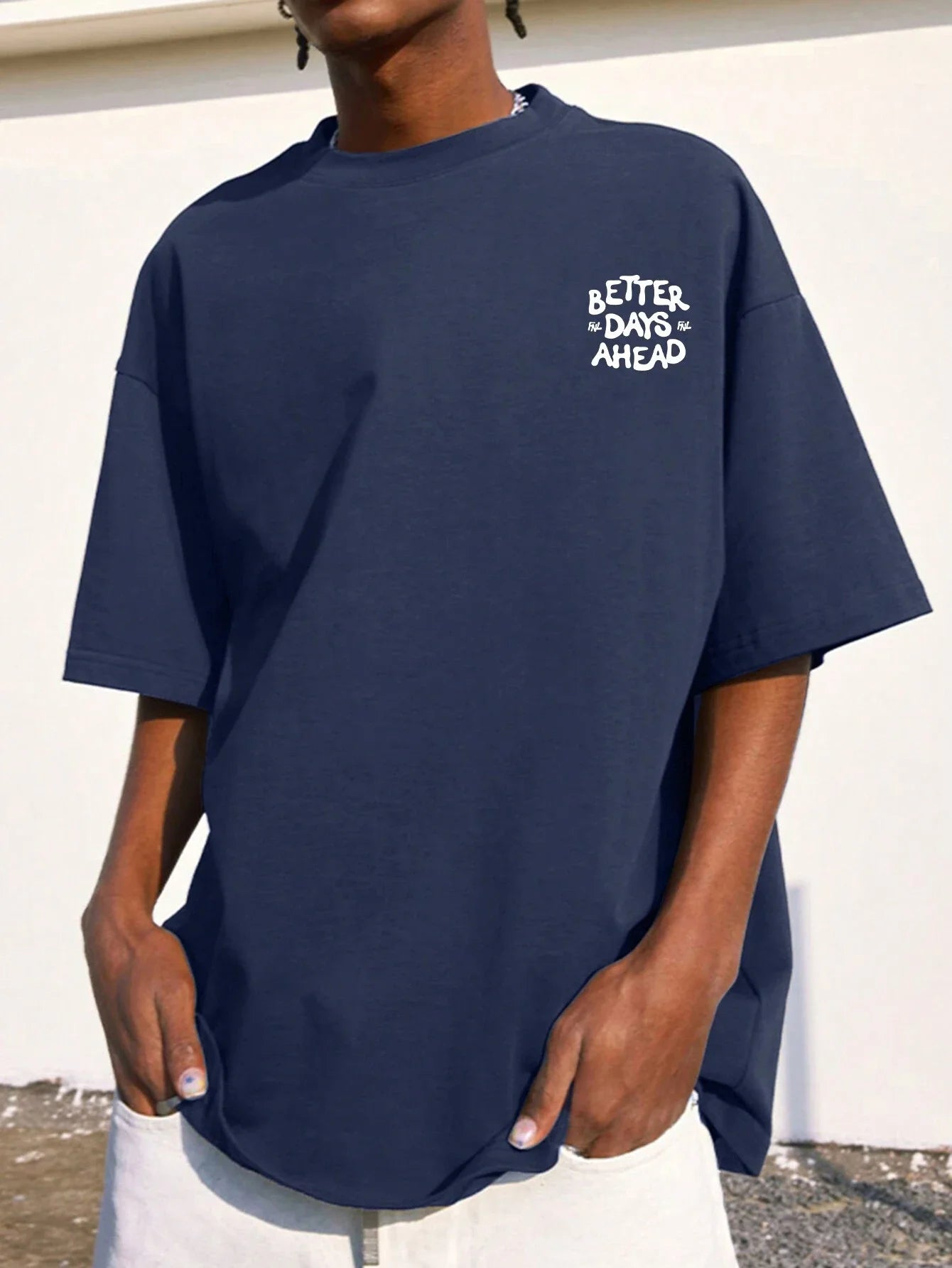 Better Days Ahead Letter Graphic Men Women T-Shirt O-Neck Casual Oversize T-Shirt Fashion Cotton Tee Clothes Summer Loose Tshirt GlowCart