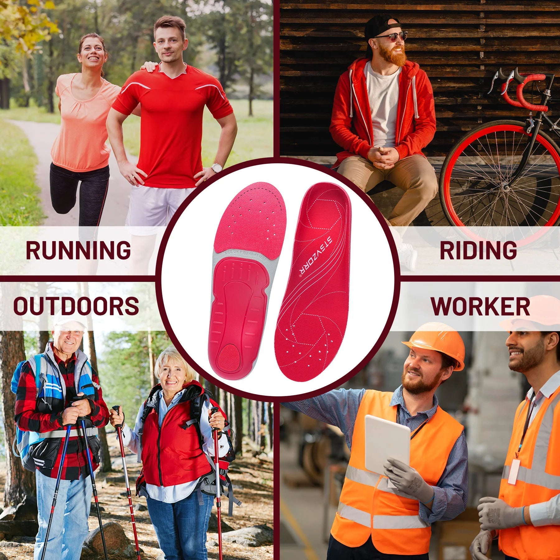 Arch Heavy Support Pain Relief Orthotics  Flat Foot Heel Pads Plantar Fasciitis Work Boots Insole Inserts for Men and Wome GlowCart